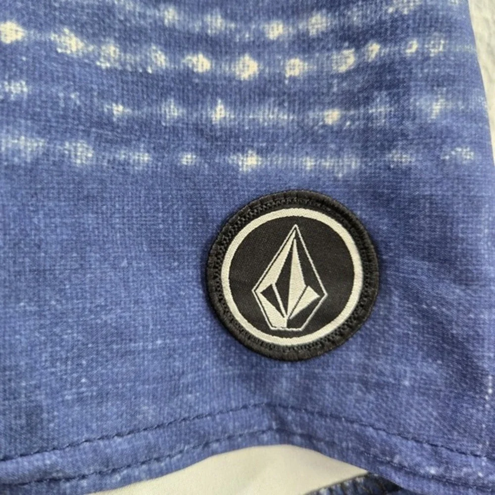 Volcom Men Swimwear 33 Blue Boardshorts Striped Lido Carillo‎ Cargo Pockets